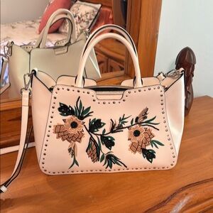 Embroidered Cream Handbag